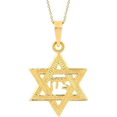 Yellow 14K Yellow Solid Gold Star of David Pendant